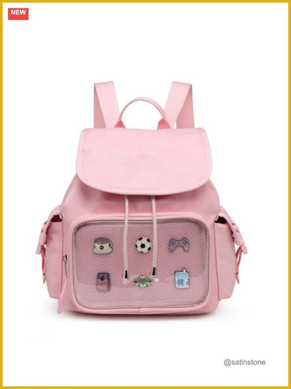 Ita Bag Backpack with Pin Display Window Kawaii Enamel Pin Collector Backpack